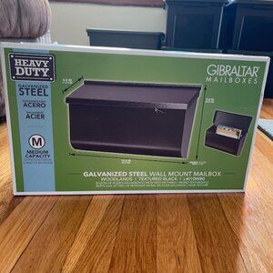 NEW! Gibraltar Woodlands Black, Medium, Steel, Wall Mount Mailbox